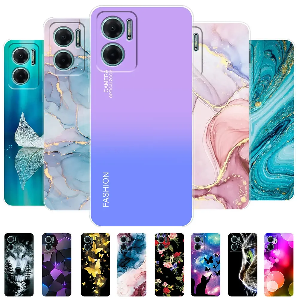 For Xiaomi Redmi 10 5G Case Redmi 10 5G Gradient Marble Color Transparent Case For Redmi 10 5G Cover Soft SiliconeTPU Bumper