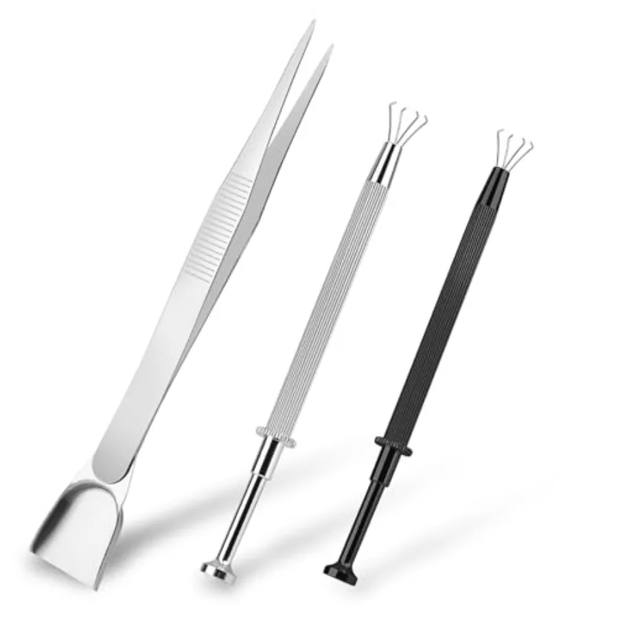 

3Pcs Grabber Tool Holder Set Jeweler's Pick Up Sprinkle Pen Jewelry Tweezers 4 Claw Piercing Ball with Prongs Diamond Claw Prec