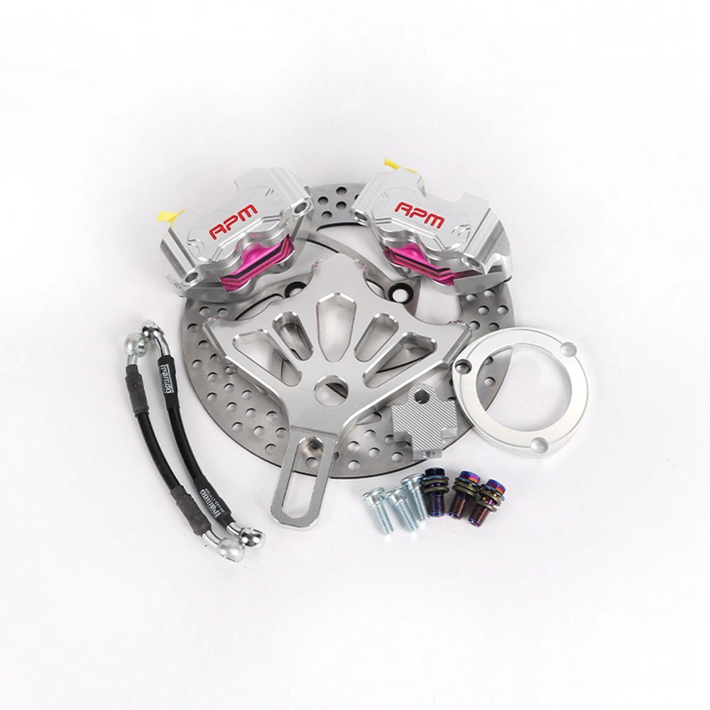Motorcycle Scooter RPM Dual Brake Caliper With Bracket+220 Disc For Rear Brake System For Honda Kawasaki Suzuki Yamaha RSZ Niu