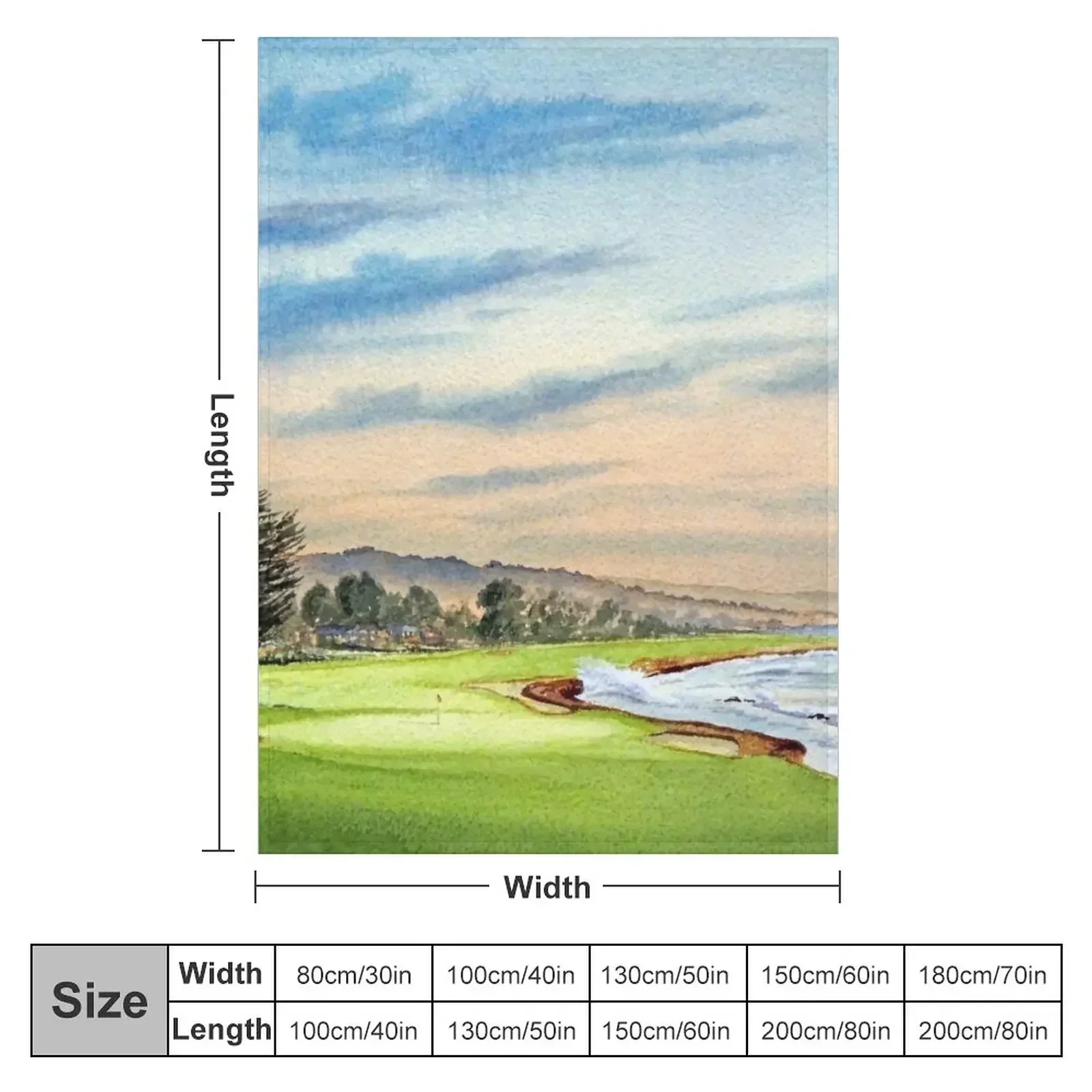 Pebble Beach Golf Course 18Th Hole Throw Blanket Hair Multi-Purpose Cute Stuffeds Blankets