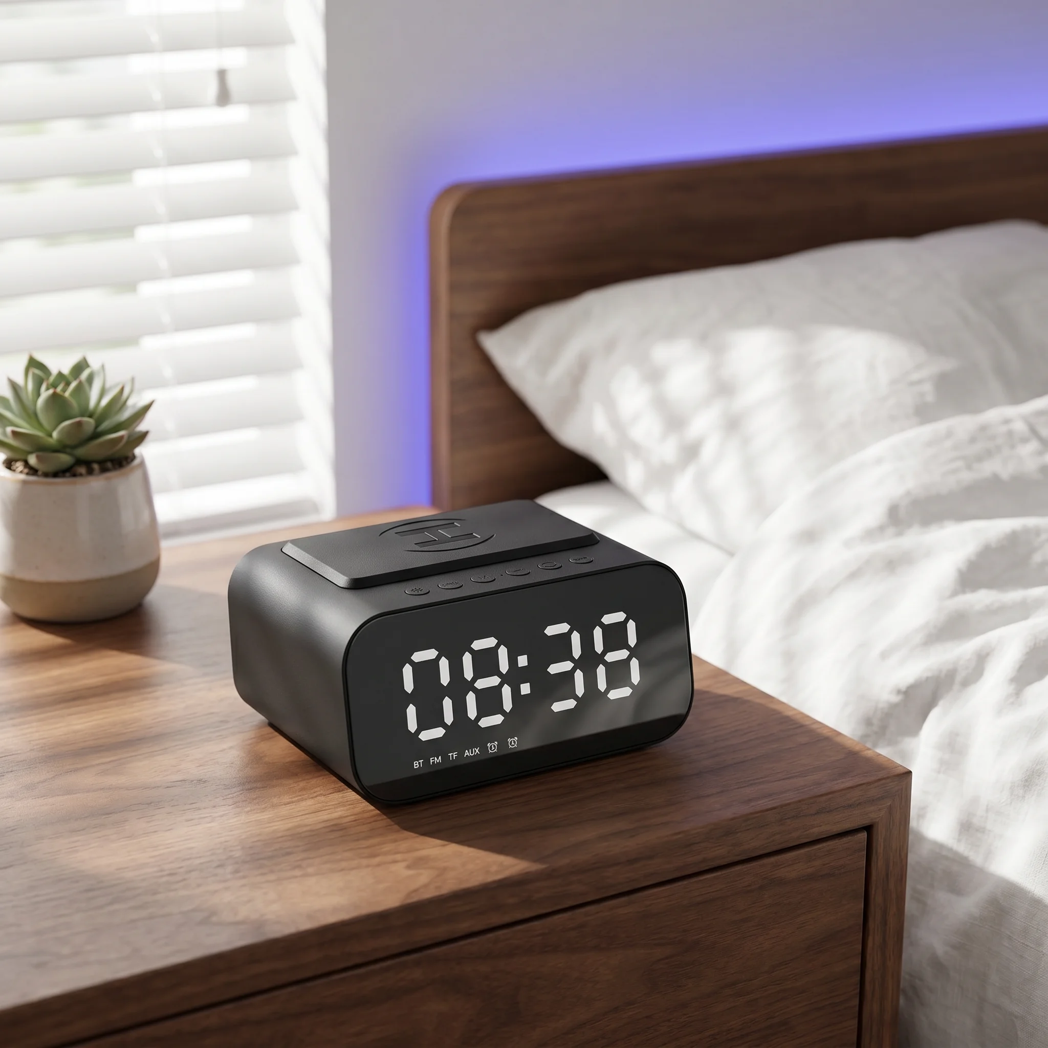 Clock Alarm Desk Clock Charging While Listening To Music Bluetooth Audio Playback Bluetooth Speaker