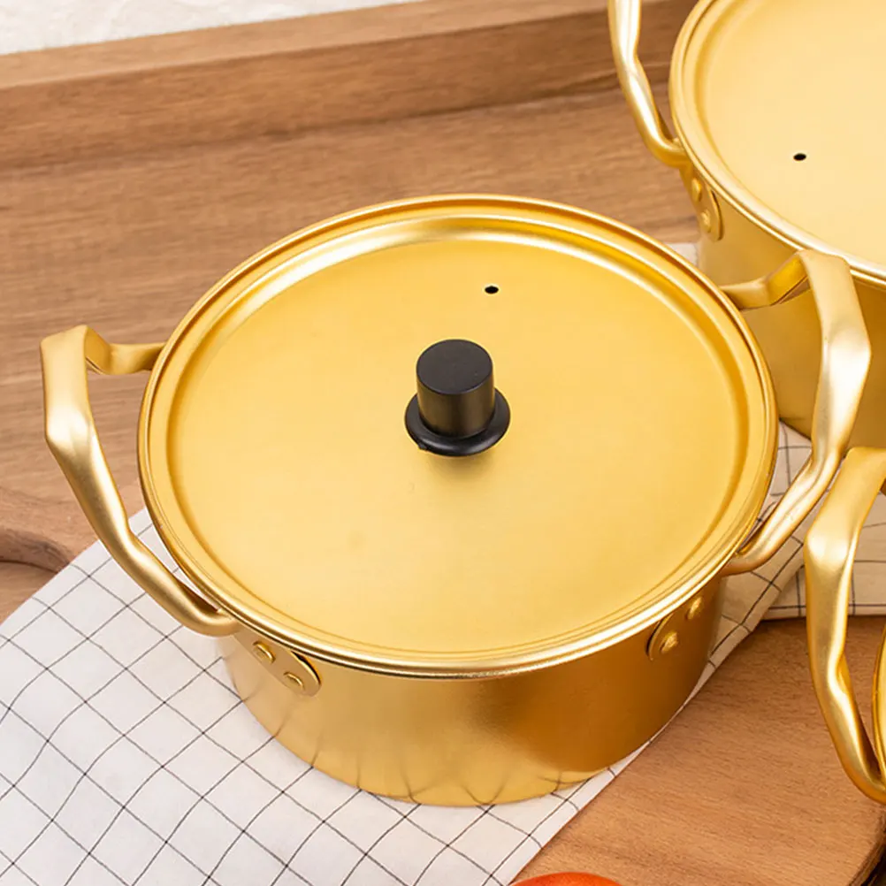 

Ramen Pot 16CM Yellow Aluminum Safe Soup Pot Noodle Cooker Milk Container Kitchen Spaghetti Stew Pan Small Cooking