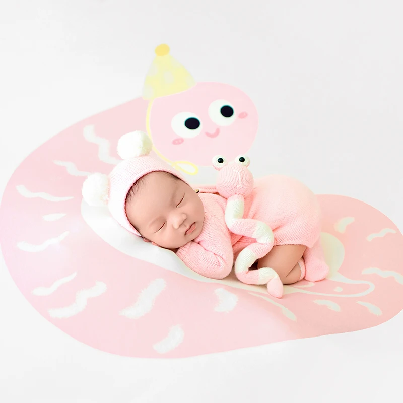 Cute Snake Costume 0-1 Month Baby Shoot Clothing Wool Knitted Baby Girl Boy Outfit With Tail Snake Doll Newborn Photography Prop