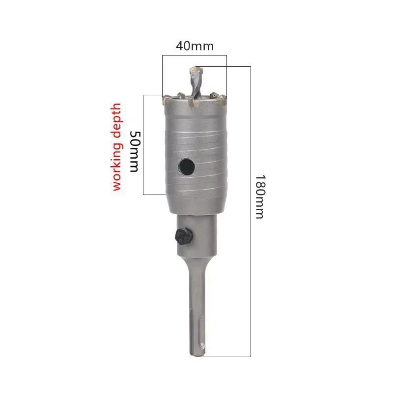 HEDA 40mm Concrete Carbide Alloy Core Hole Saw SDS PLUS Electric Hollow Drill Bit Air Conditioning Pipe Cement Stone