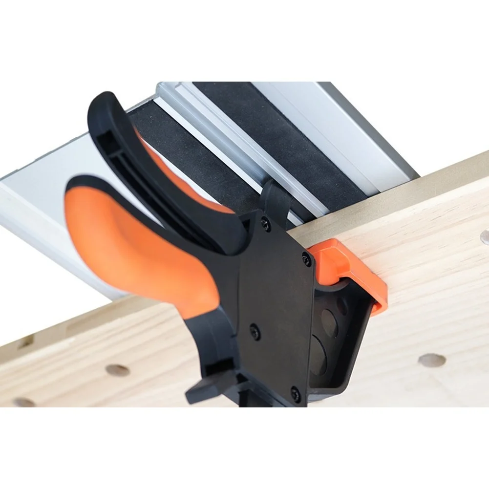 160mm F Style Track Clamp for Woodworking with One-Hand Operation Quick Release Mechanism and Ergonomic Handle