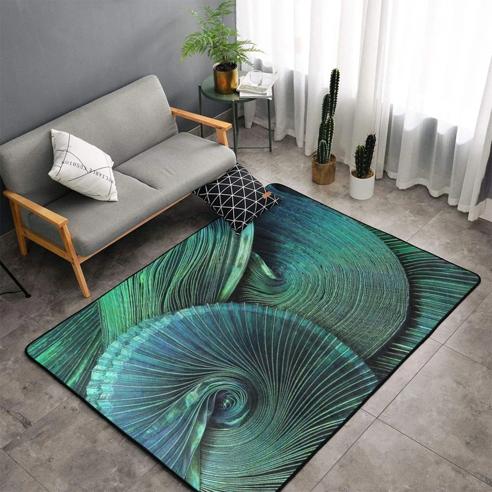 2026 New Visual ART Green vortex Floor Mat Thickened Soft Flannel Mat Non-Slip Absorbent for Living Room Home Decor