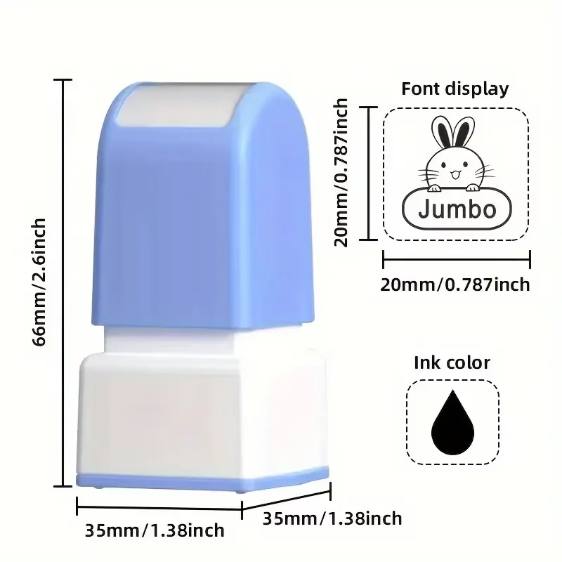 Gepersonaliseerde aangepaste naamstempels, DIY-stempel schoolbenodigdheden, waterdicht, aangepaste patronen, vierkante stempels, kantoorbenodigdheden