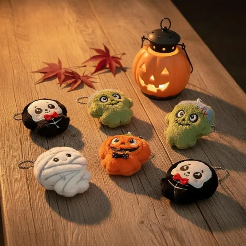 2026 NEW Cute Halloween Cartoon Animal Plush Pendant Mummy Skeleton Pumpkin Keychain Backpack Charm Holiday Party Gift