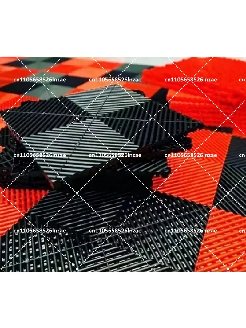 PVC Plastic Floor Tiles, Hollow Splicing Mats, Anti-Skid Drainage Flooring for Car Wash, RV, and Workshop Use