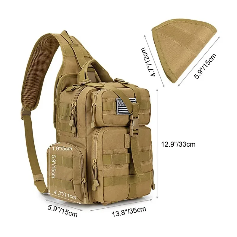 Tactical Chest Sling Bag Hunting Gun Holster Backpack Outdoor Camping Hiking Molle Pouch Climbing Fishing Bag