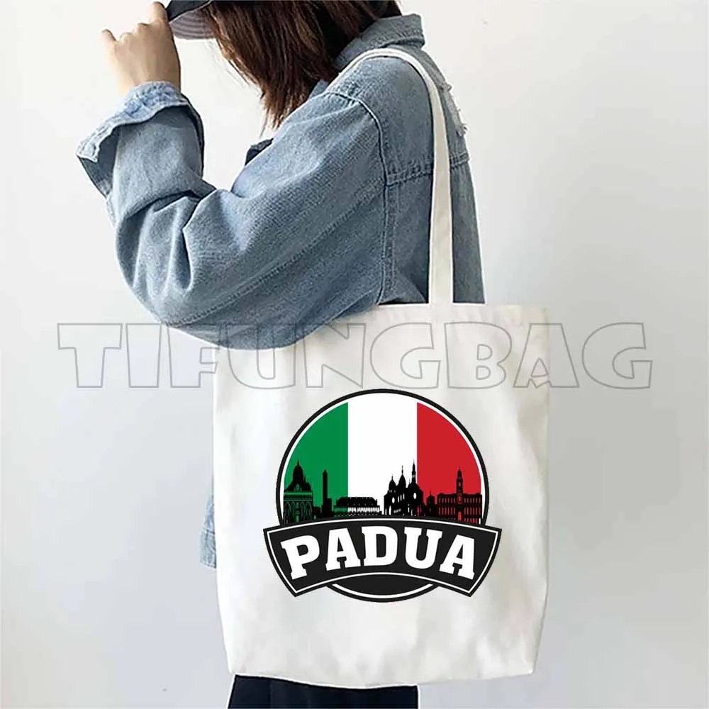 Shoulder Bags Rome Milan Italy Travel City Turin Naples Italian Tote Bags For Women Shopper Bags Canvas Reusable Beach Handbag