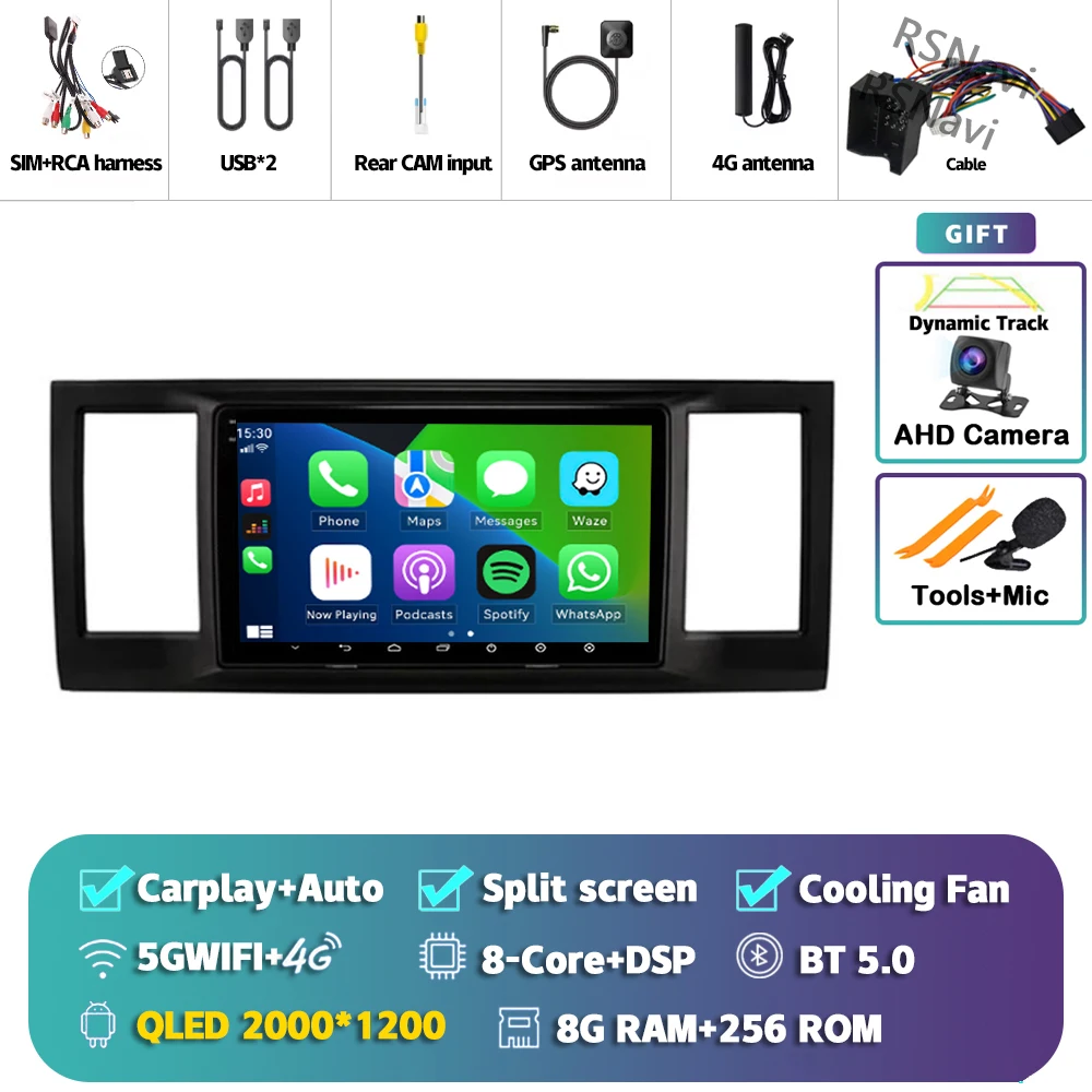 Android 15 Carplay Auto Voor Vw Volkswagen Caravelle 6 T6.1 T6 2015 2016 2017-2020 Multimedia Autoradio Speler video Wifi + 4G Bt