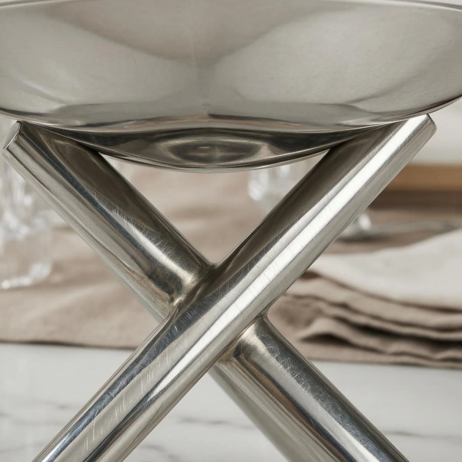 Round Tray Stand Reflective Stainless Steel Tray Stand Stainless Steel Platter Decorative Houseware Europeandesign