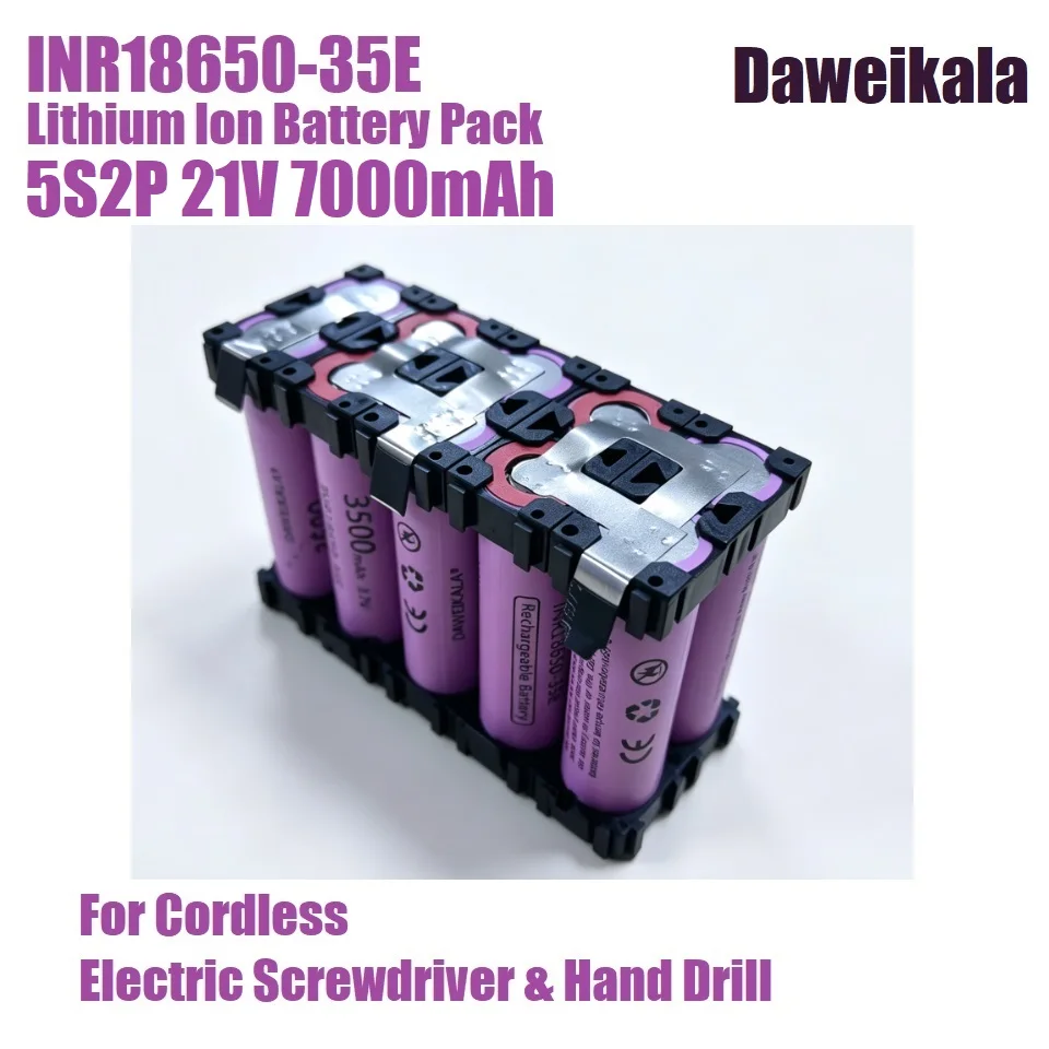 Batteria agli ioni di litio Daweikala INR18650-35E, 3500mAh-7000mAh, ricaricabile, per trapano avvitatore elettrico e utensili elettrici - diverse opzioni di tensione, magazzino UE, consegna in 7