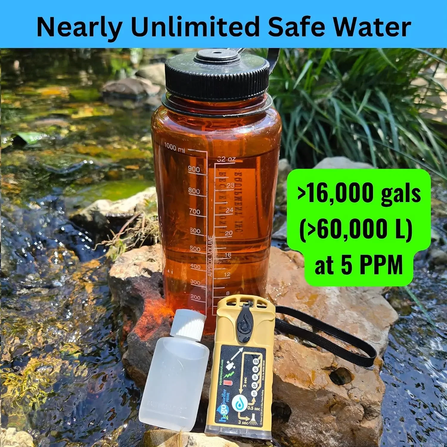 US Shipping Brand new Prime Survival Water Purifier USB-C, 5 mg/L, Camping Water Purifier, Tactical Survival Gear, Emergency Wat