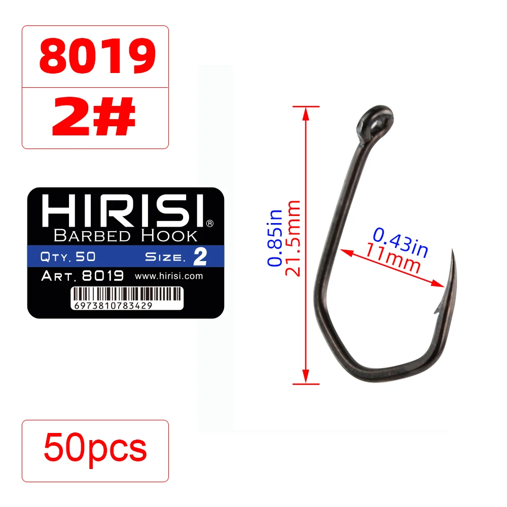 50 stücke Karpfen Angeln Haken Stacheldraht Pinpoint Klaue Haken PTFE Beschichtung High Carbon Edelstahl Eyed Angel Haken 8019