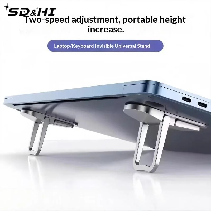1Pair Foldable Laptop Stand Mini Portable Keyboard Riser Dual Height Adjustable Non Slip Support Bracket For Desktop Office Use