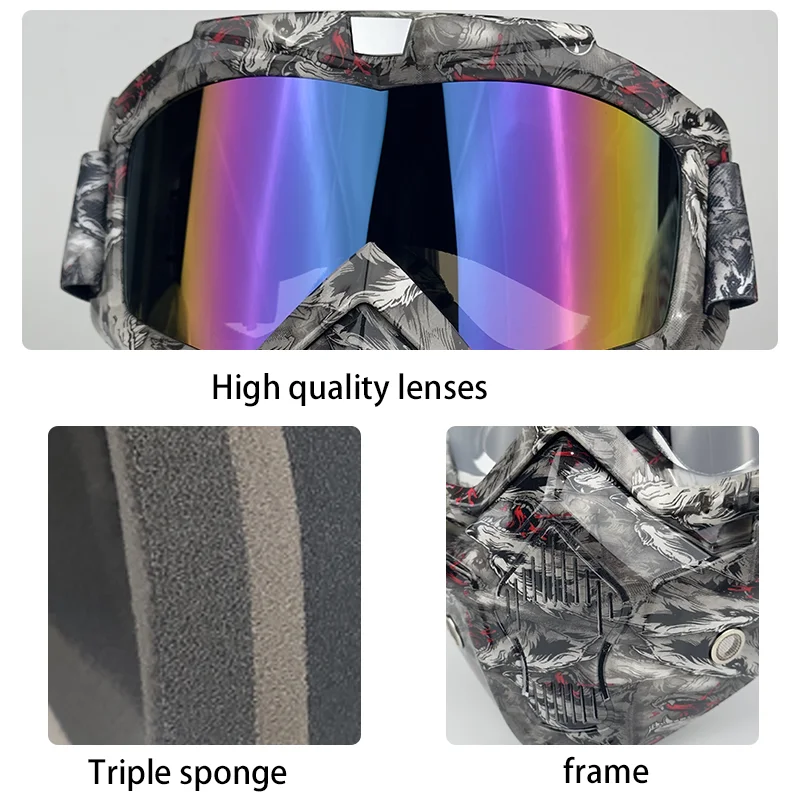 Motorcycle Windproof Ghost Mask American Style Goggle HD Outdoor Sport Glasses Eyewear Riding Motocross UV Protection Sunglasses