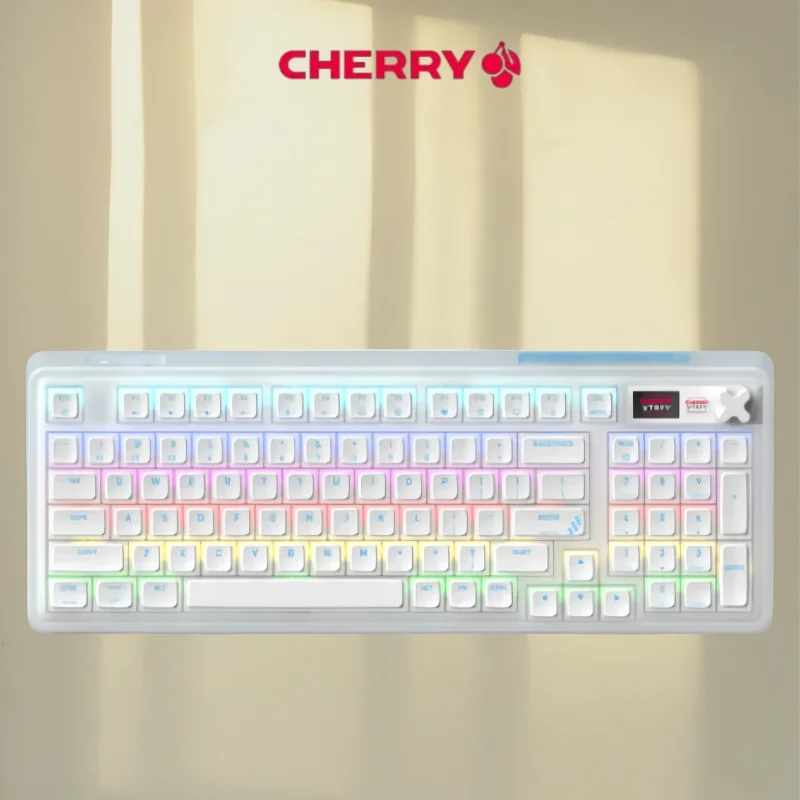 

CHERRY PIXIU98 Wireless Mechanical Keyboard Tri-Mode Hot-Swappable MX Red Switch LCD Display RGB Backlit for Gaming PC Mac