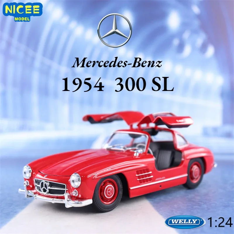 

WELLY 1:24 1954 Mercedes Benz 300 SL Classic Car Sports Car Simulation Alloy Car Model Ornament Gift B74