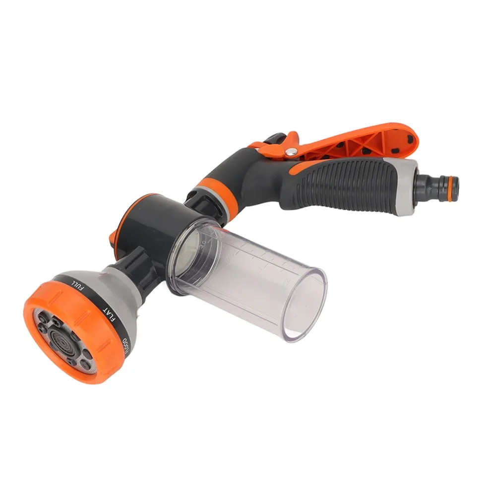 Rear Trigger Garden Hose Nozzle 8 Modes High Pressure Foam Sprayer Multifunctional Adjustable Hose Sprayer with Soap Dispenser