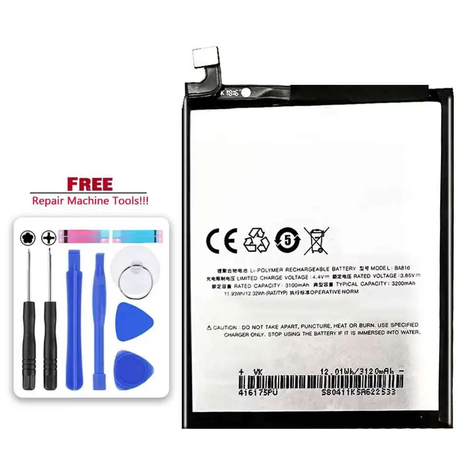 

BA816 Mobile Phone Battery Safe 3200mAh High-Efficiency For Meizu M8 Lite V8 M816H M816Q