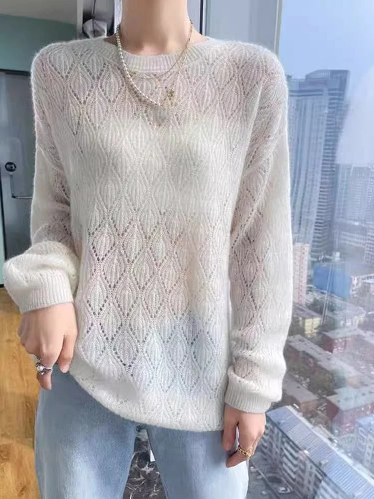 Длинный свек на шнуровке, круглый цвет Ne, повседневный вязаный свитер с эффектом похудения, топ ранней осени для женщин