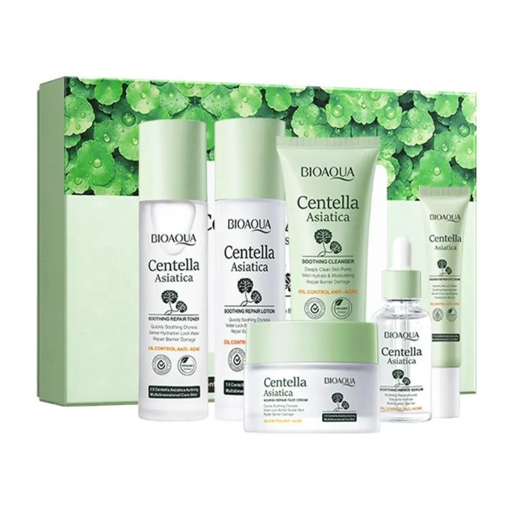 

BIOAOUA Centella Asiatica Skin Care Set Soothing Repair Facial Essence Cream Improve Acne-prone Skin Moisturizing Skincare Set