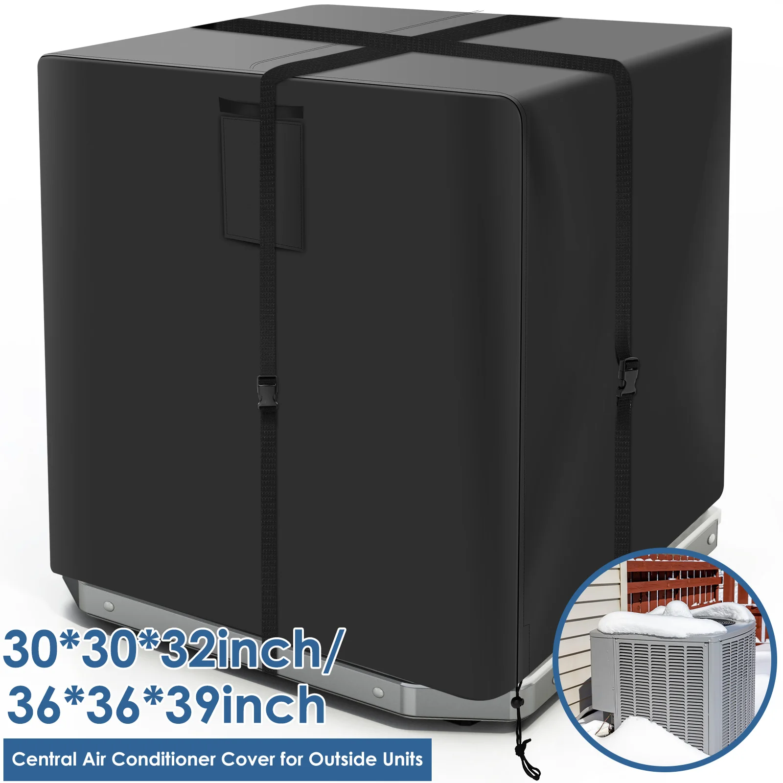 

Outdoor Square Vertical Air Conditioner Cover Dust Proof Drawstring Closure AC Protection Cover Waterproof Air Condition Covers