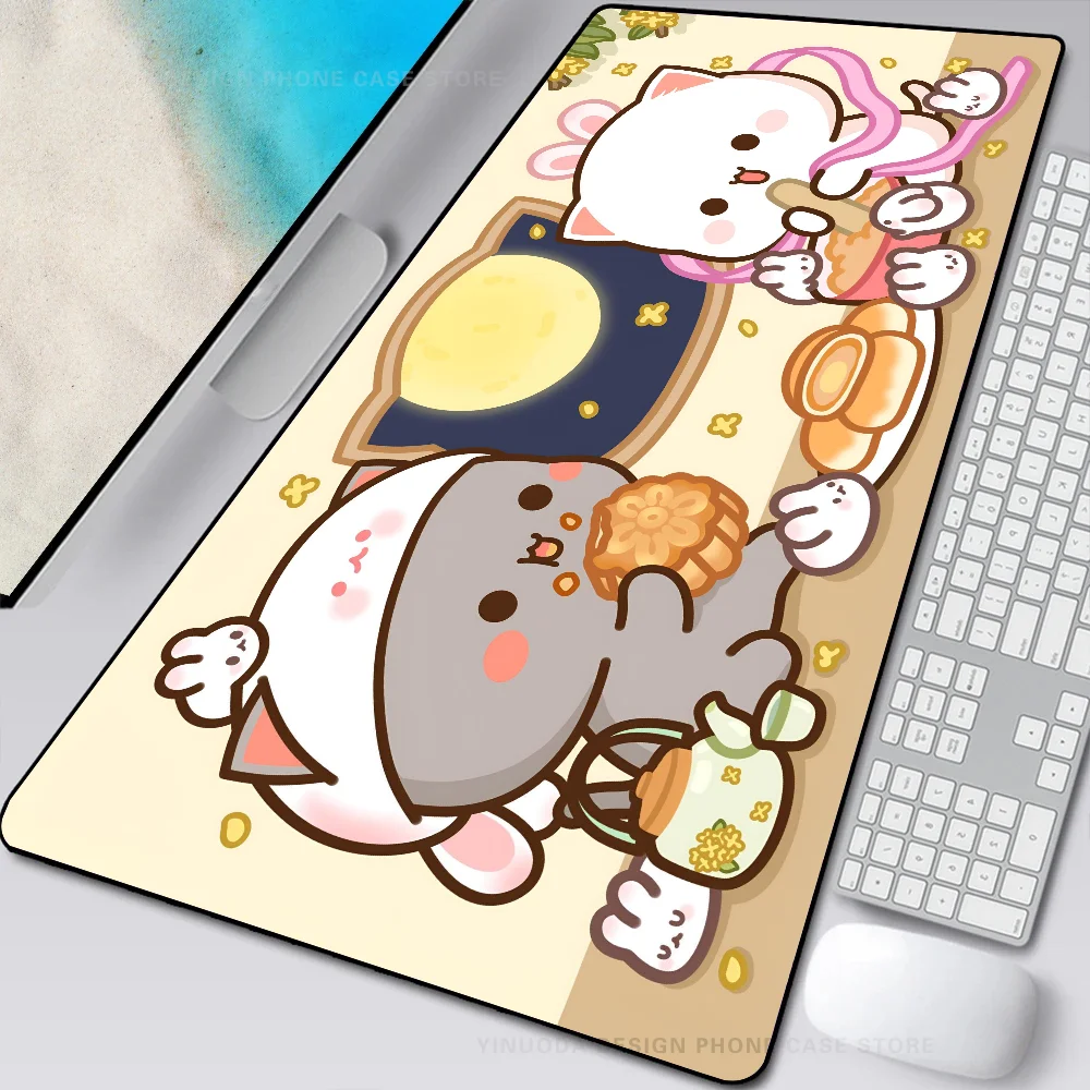 Kawaii Cute Cat Mousepad Mouse Mat Desk Mat With Pad Gaming Accessories Prime Gaming XXL Keyboard Pad