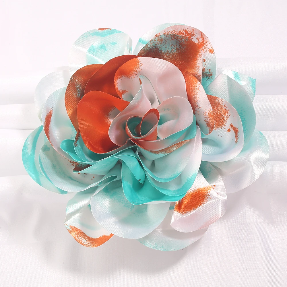 18cm Retro Fabric Large Flower Brooches Pins for Women Fashion Colorful Corsage Handmade Suit Sweater Badge Wedding Party Jewelr