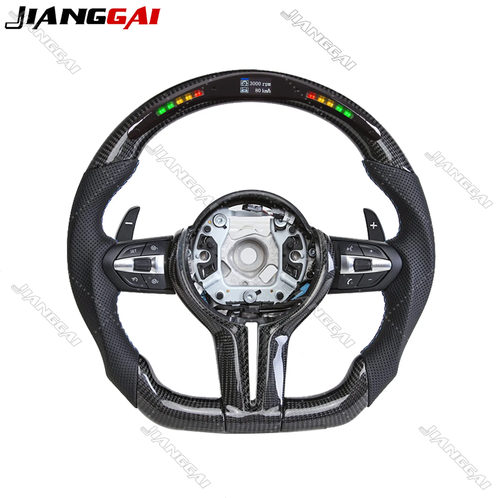 

Ручной светодиодный автомобильный спортивный руль из углеродного волокна, подходит для BMW M2 M3 M4 F30 F80 F83 F87 X3 с отделкой CF, аксессуары из кожи
