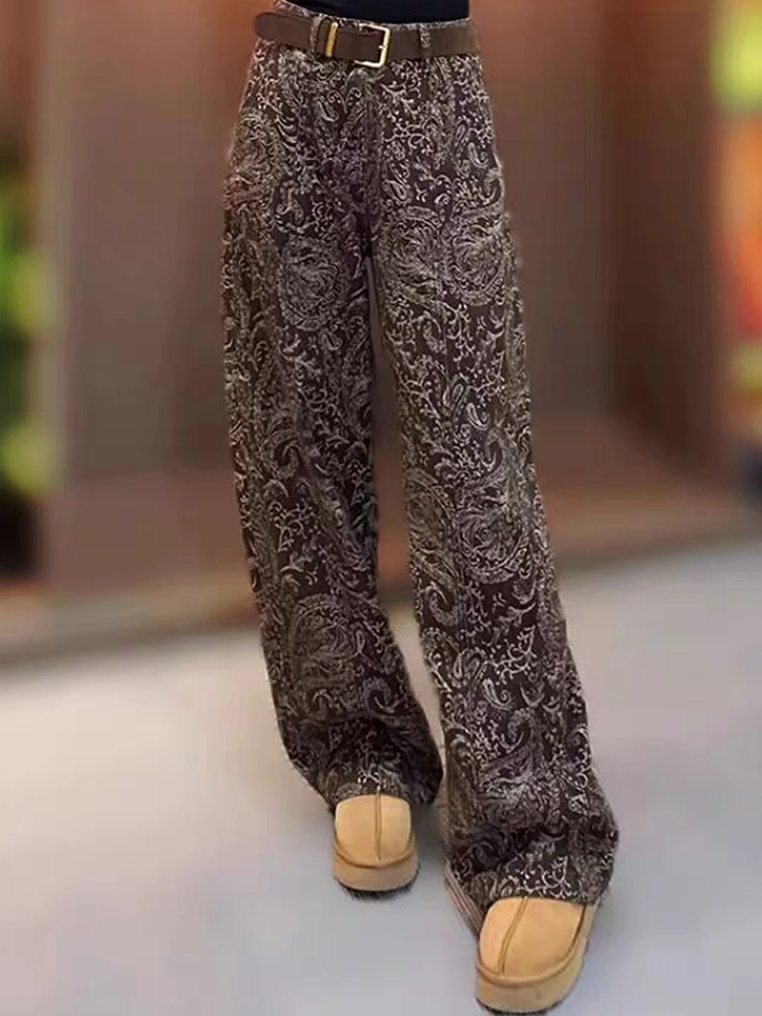 

Faionable Retro High Waist Embroidered Denim Pants Women's Loose Slimming Straight Leg Long Pants Autumn Casual High Waist