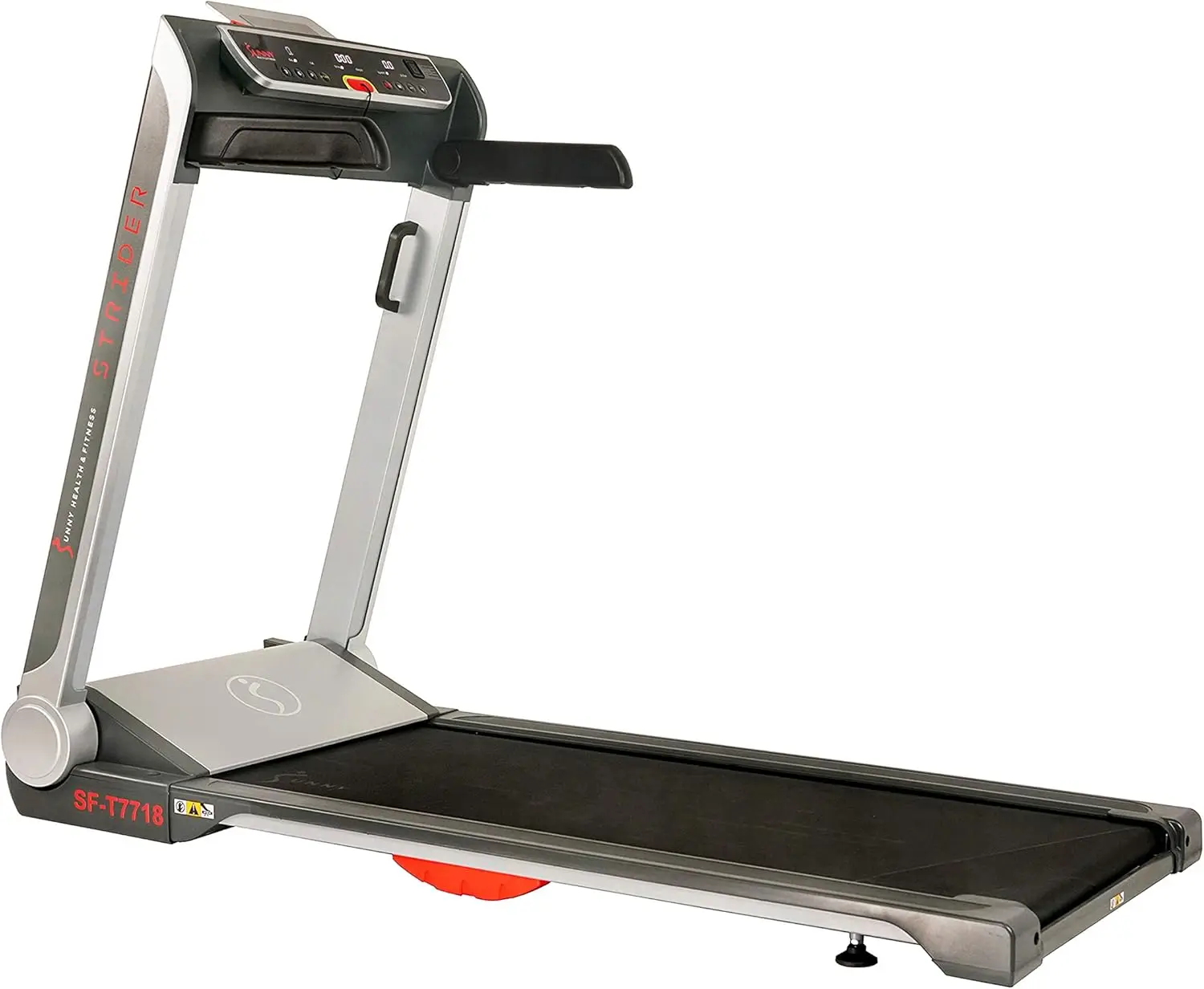 Sunny Health & Fitness Strider Foldable Treadmill, 20-Inch Wide Running Belt with Optional Exclusive SunnyFit™ App