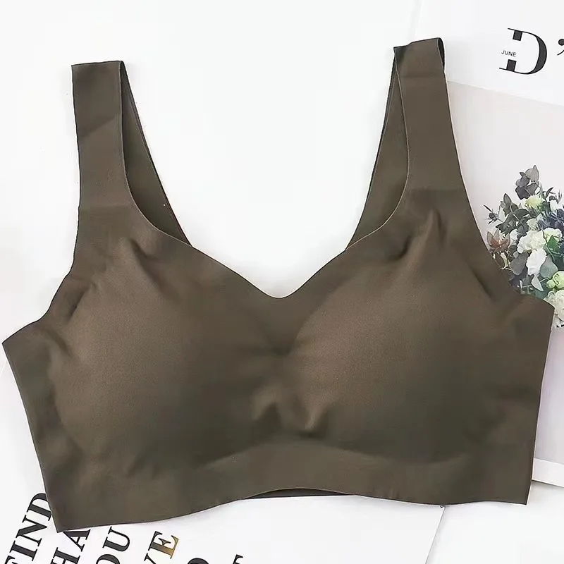 UBAU Ice Silk Bra Seamless Vest Bras Women Push Up Underwear Lingerie Sleep Top Padded Bralette