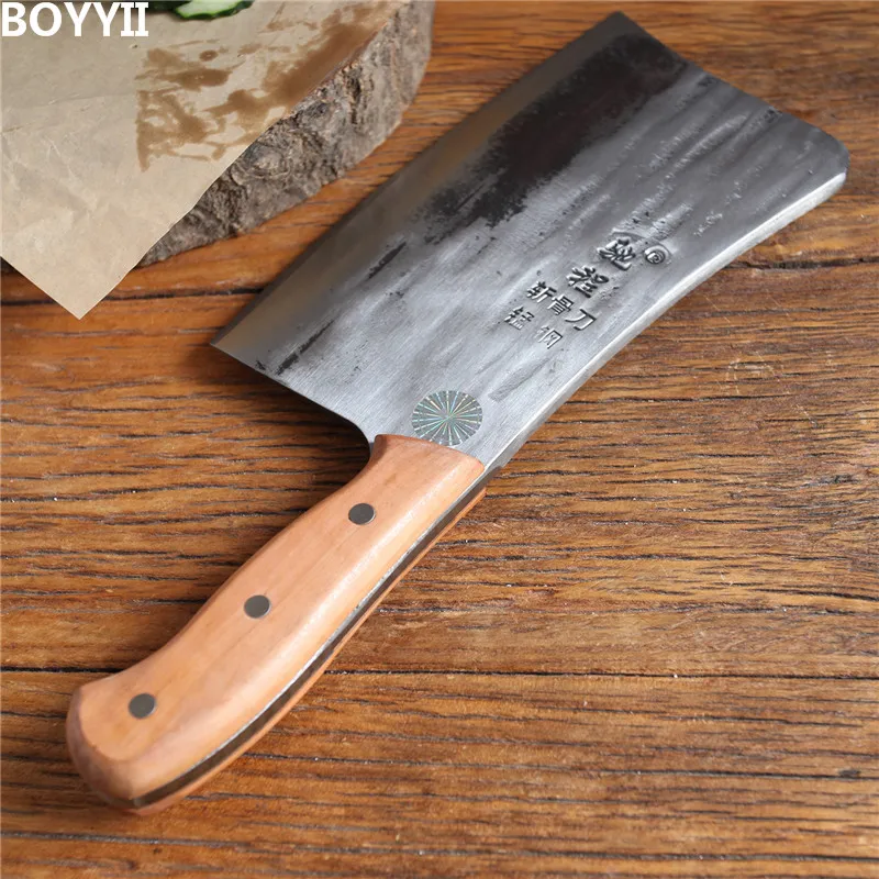 1 KG Chopping Knife 6mm Thickened Handmade Forged Kitchen Bone Knife Butcher Durable Hard Blade Chopper Kitchen Knife Cleaver view 4