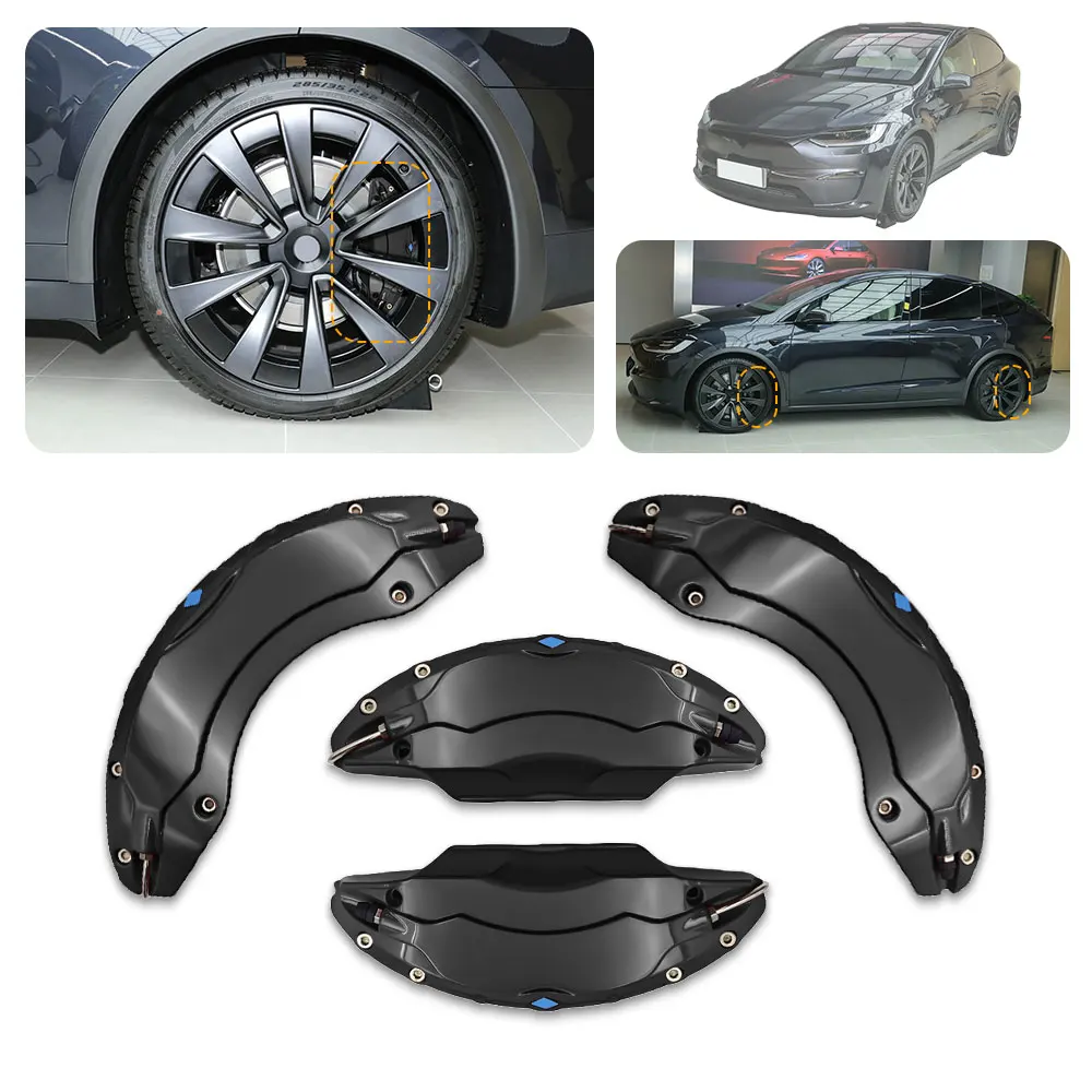 

Aluminum Alloy Brake Caliper Covers with the Decals for Tesla Model X 2023-2025 for 19 20 21 22in wheel