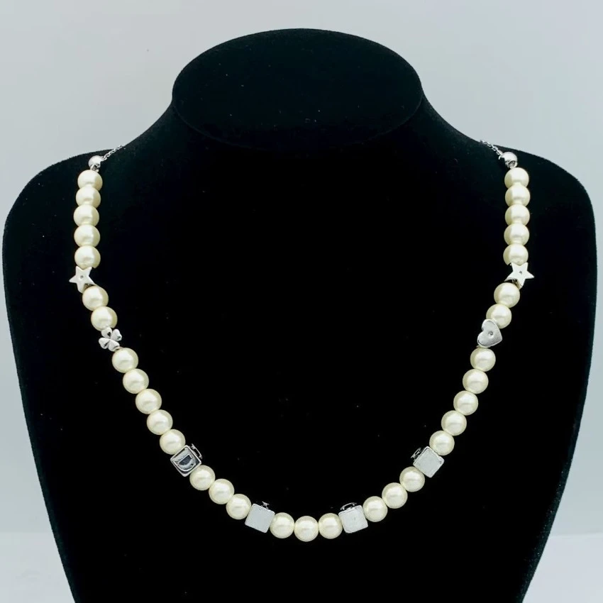 

Классическое жемчужное ожерелье D для дома, винтажный браслет с буквой D, женское ожерелье из жемчуга из материала