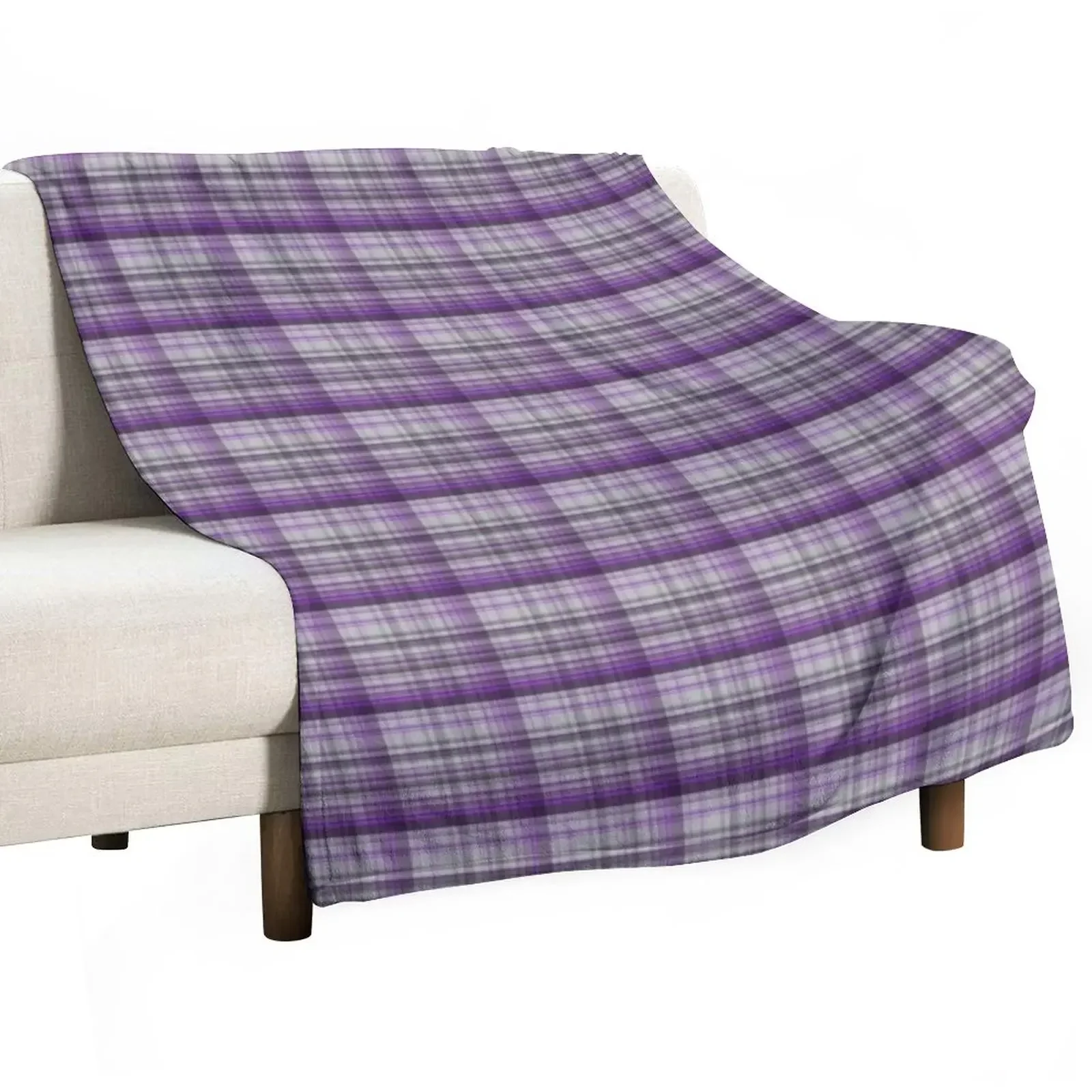 

Tartan - Purple and grey Throw Blanket Kid'S Giant Sofa Camping Softest Blankets