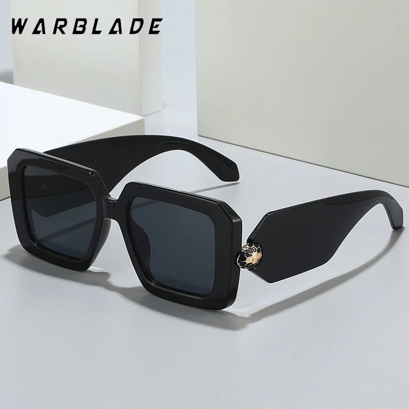 

High Quality Oversized Square Sunglasses Women Vintage Snake Head Design Sun Glasses Shades UV400 Men Luxury Brand Male Female