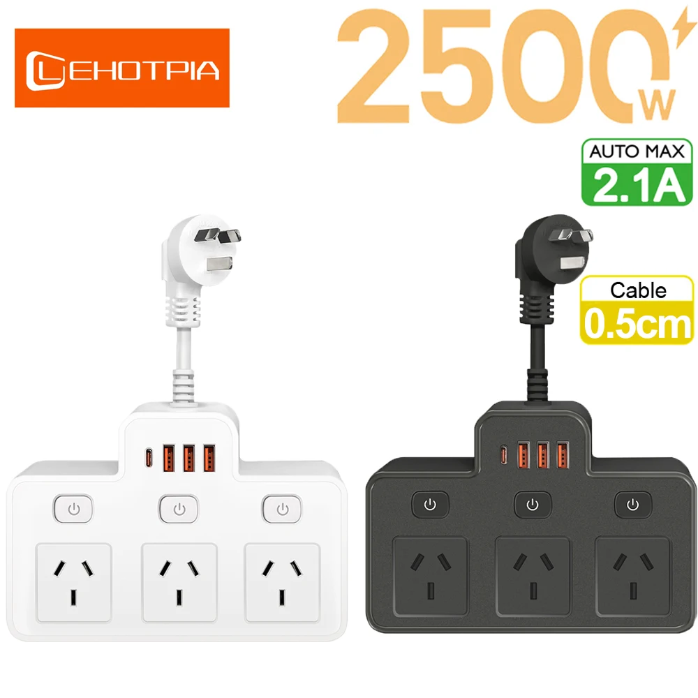 AU Plug AC Outlet Power Strip Multitap Separate Control Wall Electrical Socket With USB Charge Multiprise Adapter Network Filter