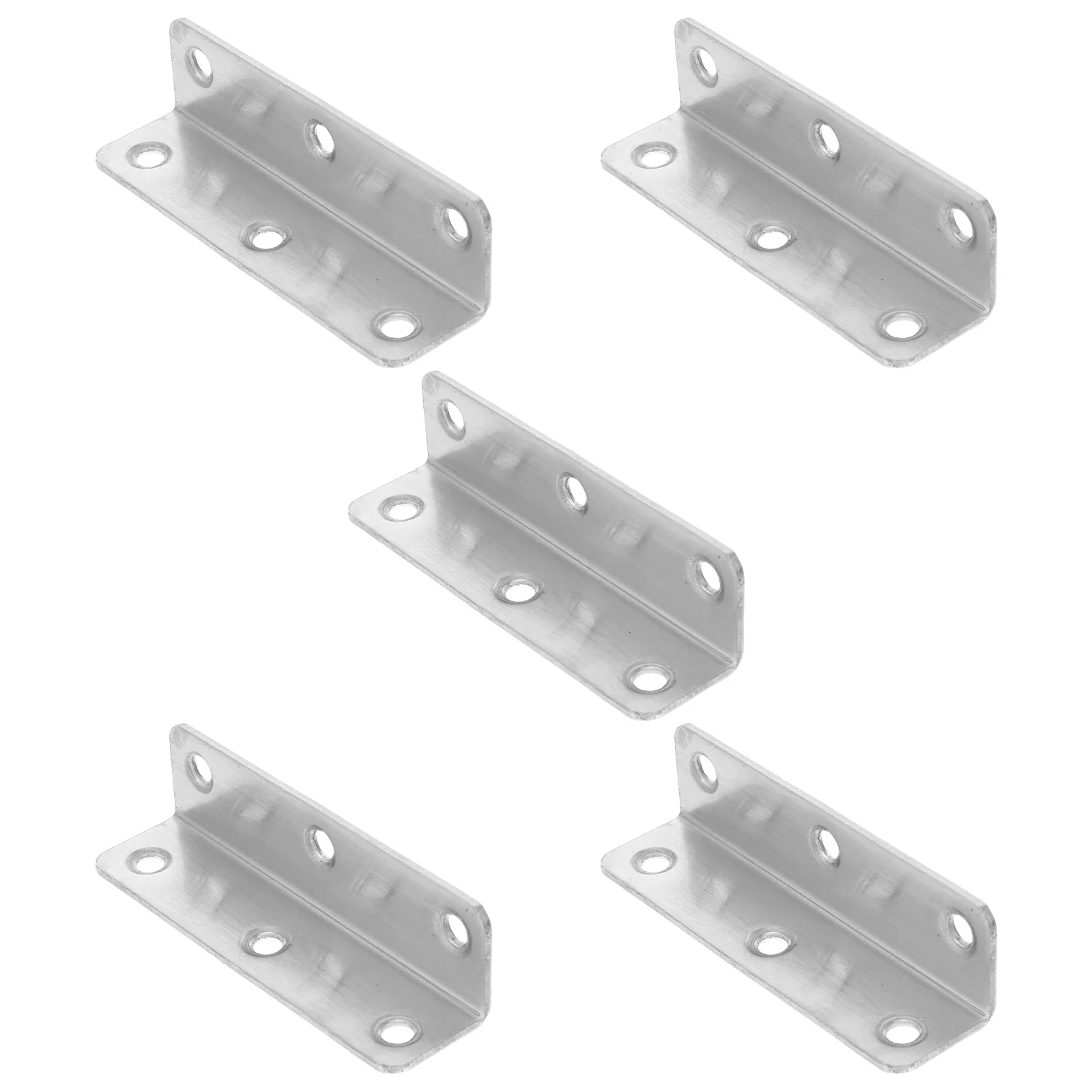

5 Pcs Stainless Steel Angle Iron Bracket Corner Braces for Wood Elevator Brackets Cabinet Silver Shelf