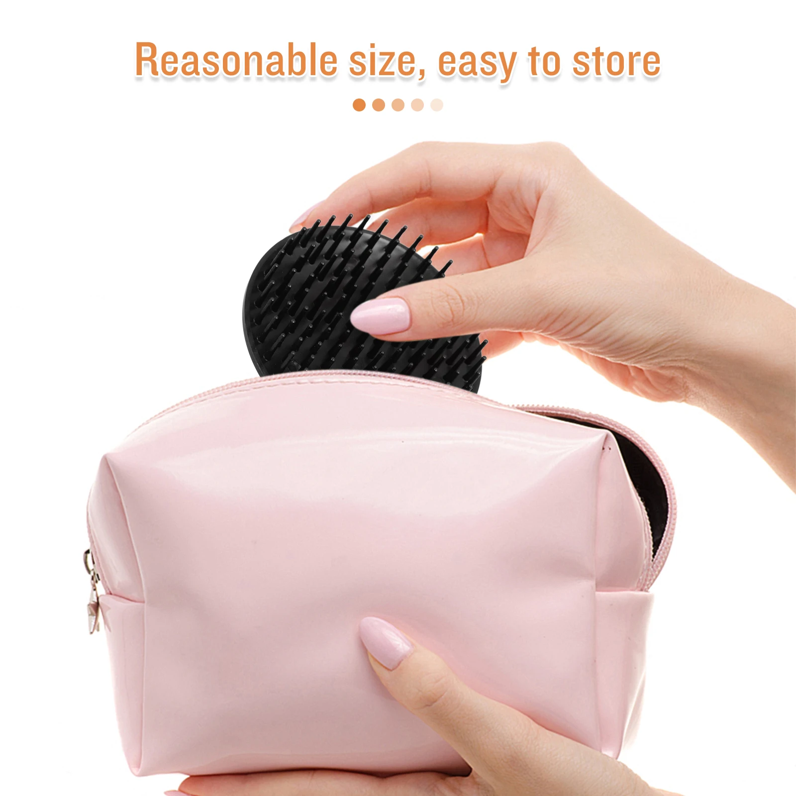 

4pcs Black Hair Brush Scalp Massager for Washing Shampoo Exfoliator Dandruff Remover Shower Hair Tool with Comb Design