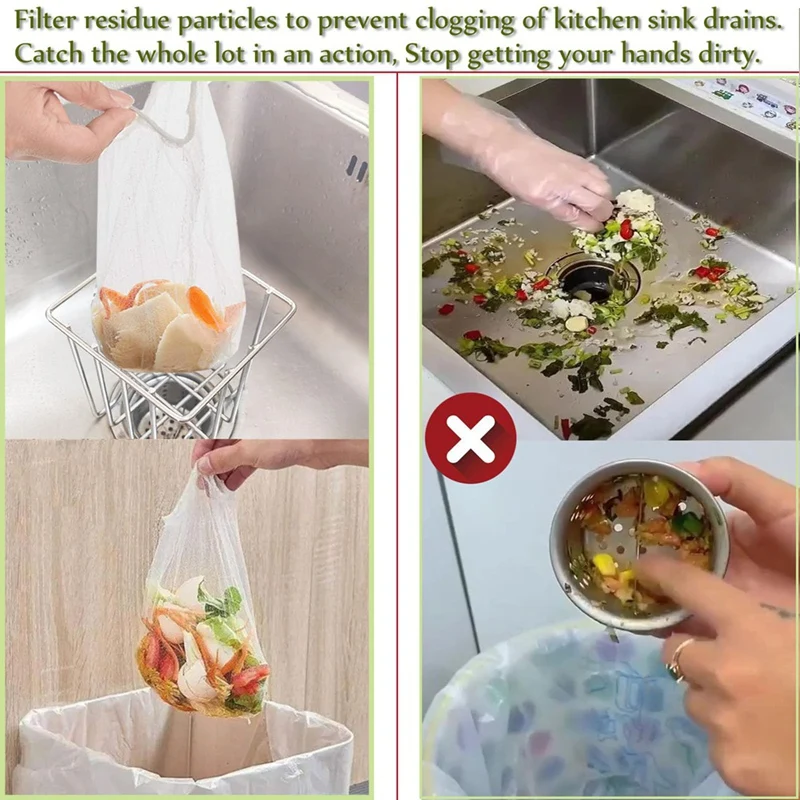 Hot Kitchen Sink Drain Strainer Basket With Sink Basket Holder And 300Sink Strainer Net Bags Mesh Sink Strainers For Kitchen