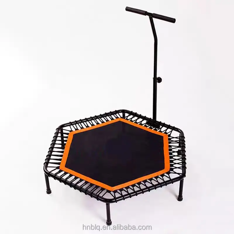

42" Silent Mini Fitness Trampoline W/ Adjustable Handle Bar Fitness Trampoline Bungee Rebounder Jumping Cardio Trainer Workout