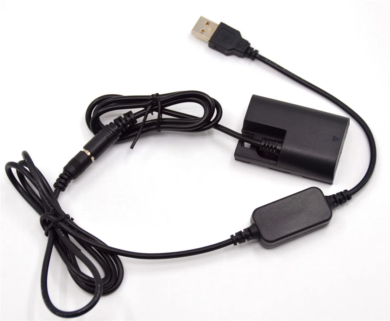 USB Power Bank Cable 5V+Dummy Battery LP-E6 LP E6 Decoded DC Coupler ACK-E6 DR-E6 for Canon EOS 5D Mark II III 5D2 5D3 6D 7D 60D