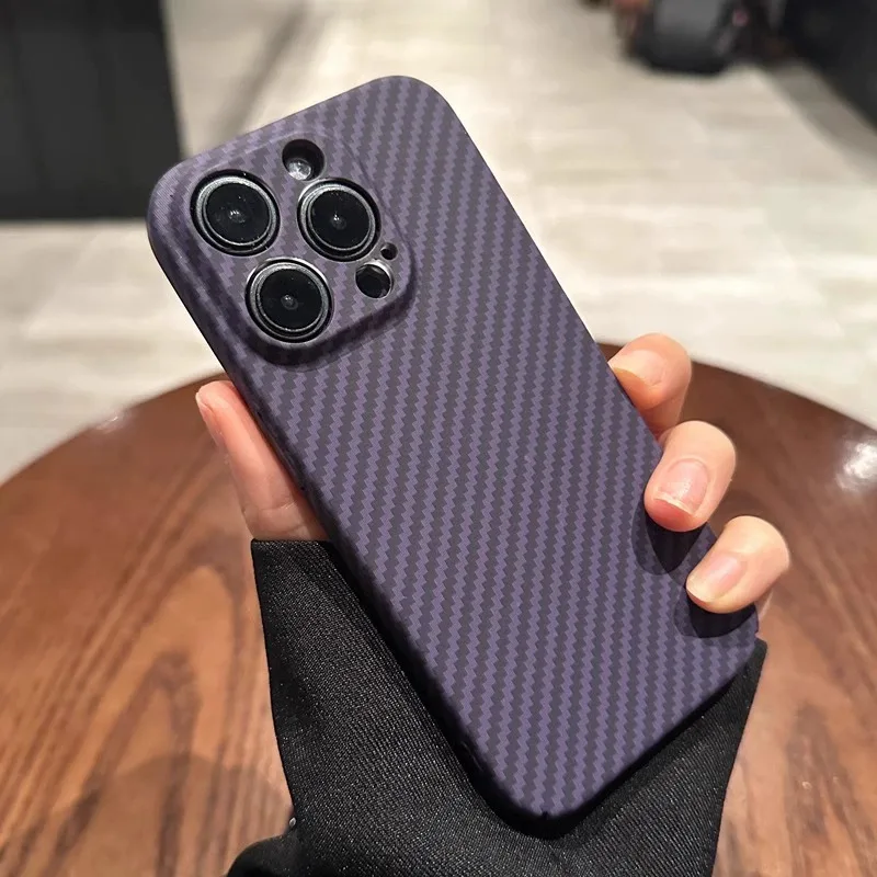 Luxury Carbon Fiber Texture Pattern phone case for iphone X XS XR 15 14 13 12 11 Pro Max Plus Shockproof Bumper PC Cover