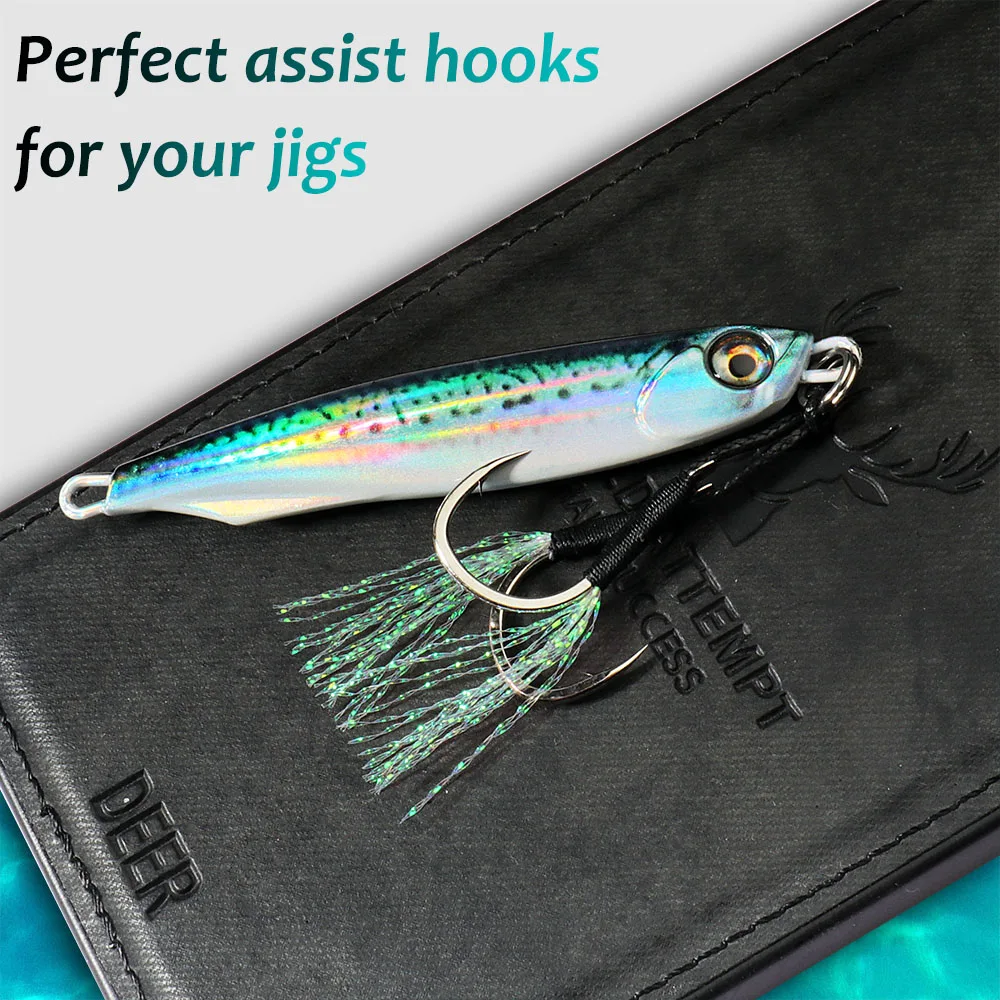 Anzuelos Assist acero carbono para Slow Jigging con hilo de púas - imagen 4
