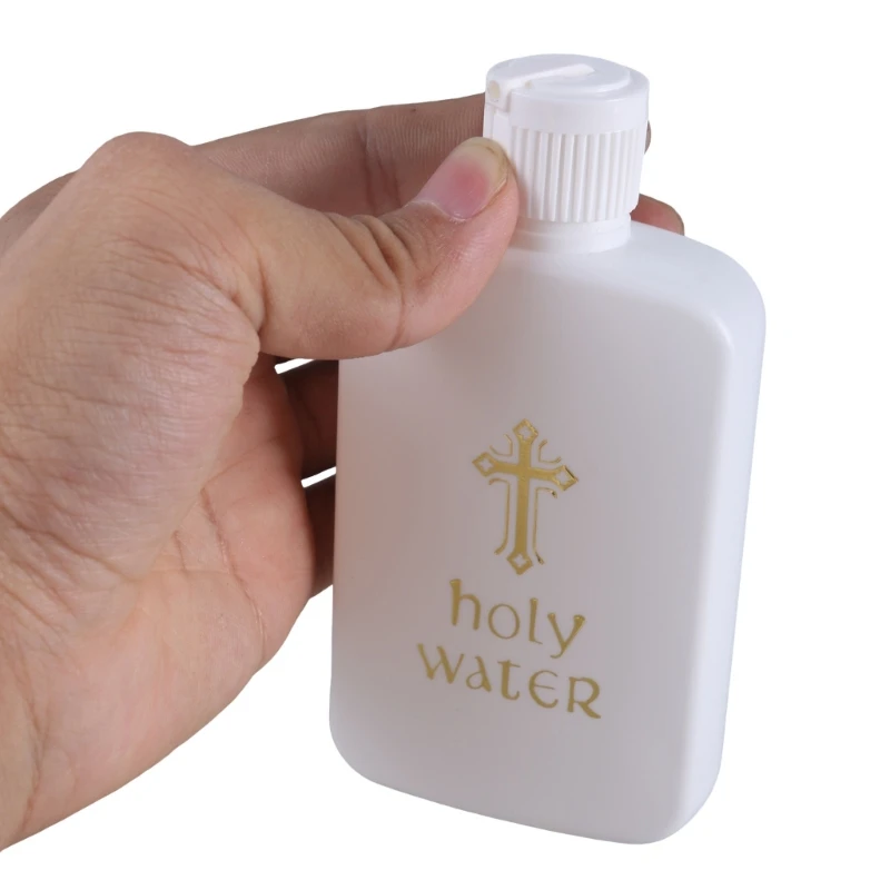 Easter Holy Water Bottle Gold for Cross Container with Screw Lid Mini Lotion Bottles for Christian Easter Party Favor Church