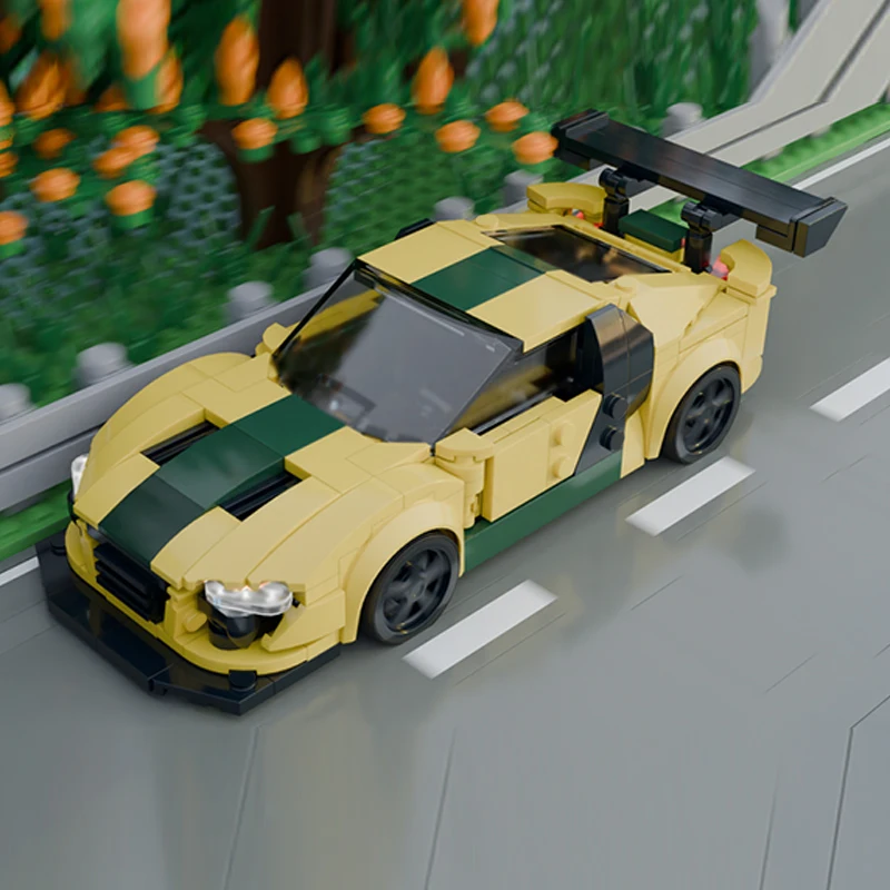 City Car Model MOC Building Bricks R8 High-Performance Supercar Modular Technology Children Holiday Gifts Assemble Toys Suit
